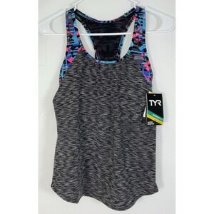 NWT Women's TYR Coral‎ Bay 2 In 1 Tank Top Swimwear Suit Gray Blue Pink XS (0/2)